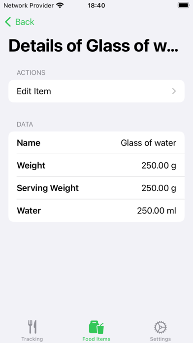 Nutrient Tracker/Exporter Screenshot