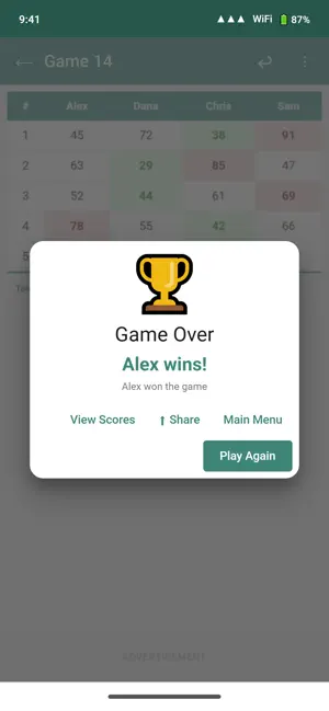 Card Scores, Easy Calculations screenshot 4
