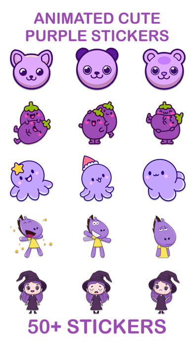 Screenshot #1 pour Animated Cute Purple Sticker