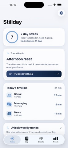 Stillday - soothing calm iPhone screenshot