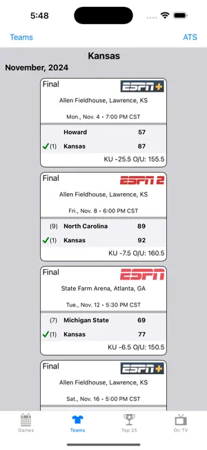 College Hoops Scores, Schedule screenshot 3