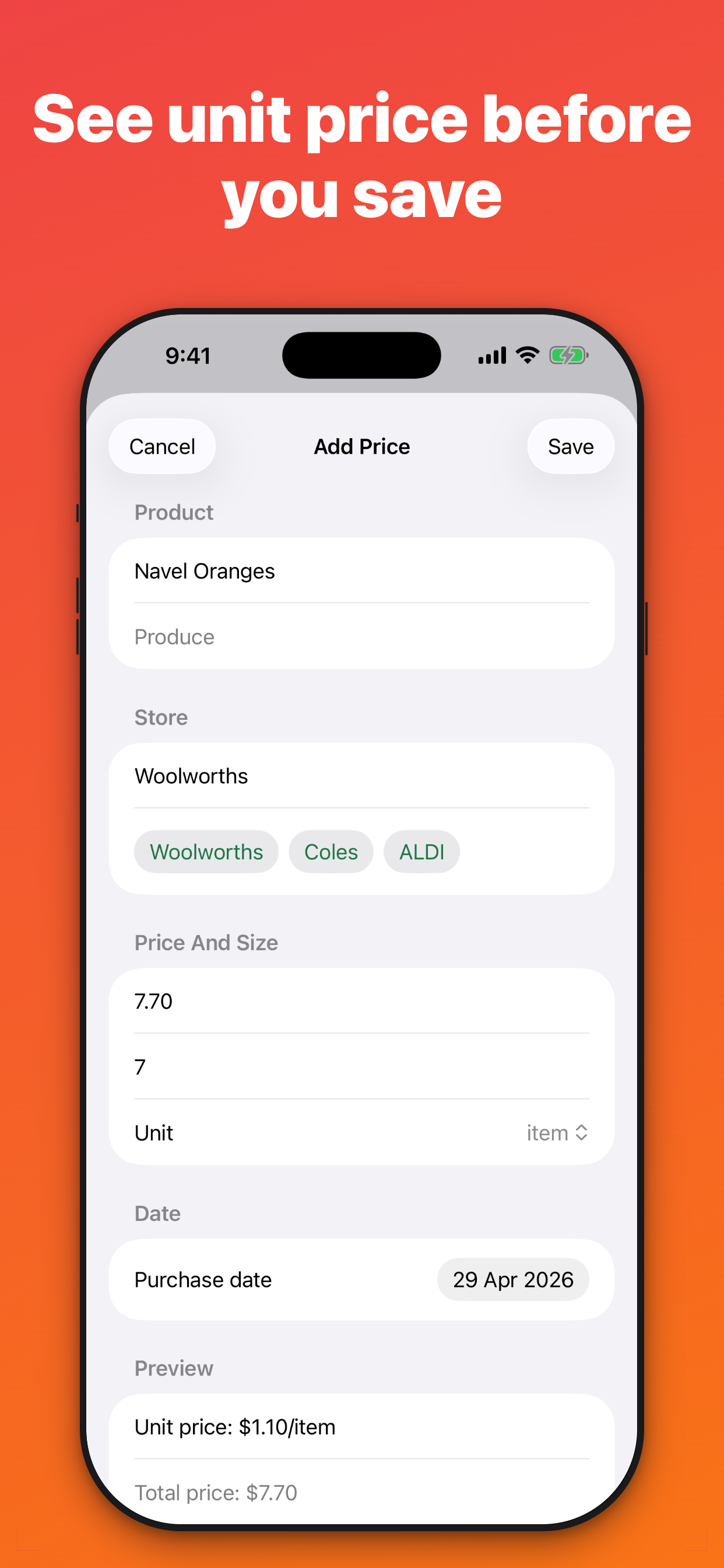 Cart Ledger