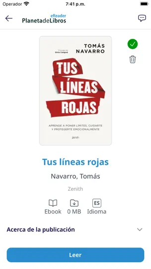 Captura de pantalla de EReader Planeta en iPhone 1