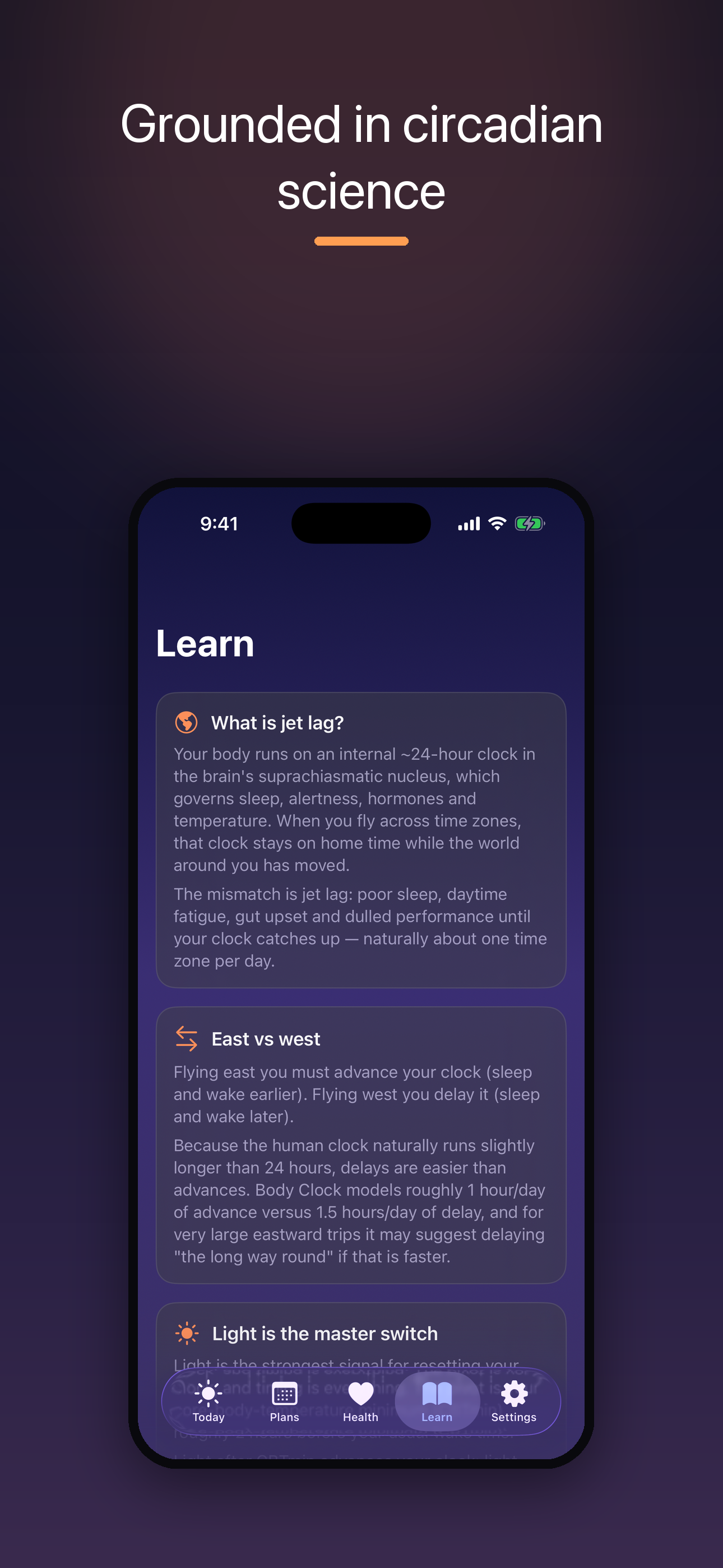 Body Clock: Jet Lag Planner screenshot 3