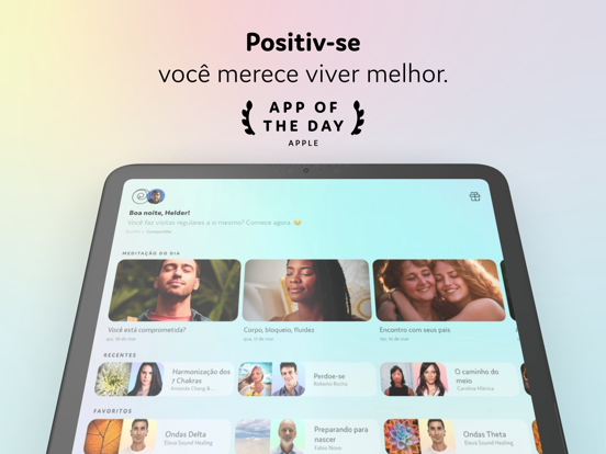 Positiv Meditação, Paz e Sono iPad screenshot 7 - Health & Fitness app