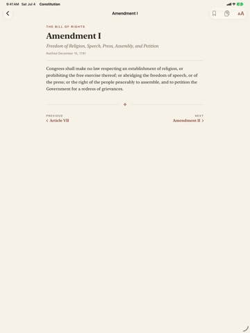 Pocket Constitution: Reference iPad screenshot