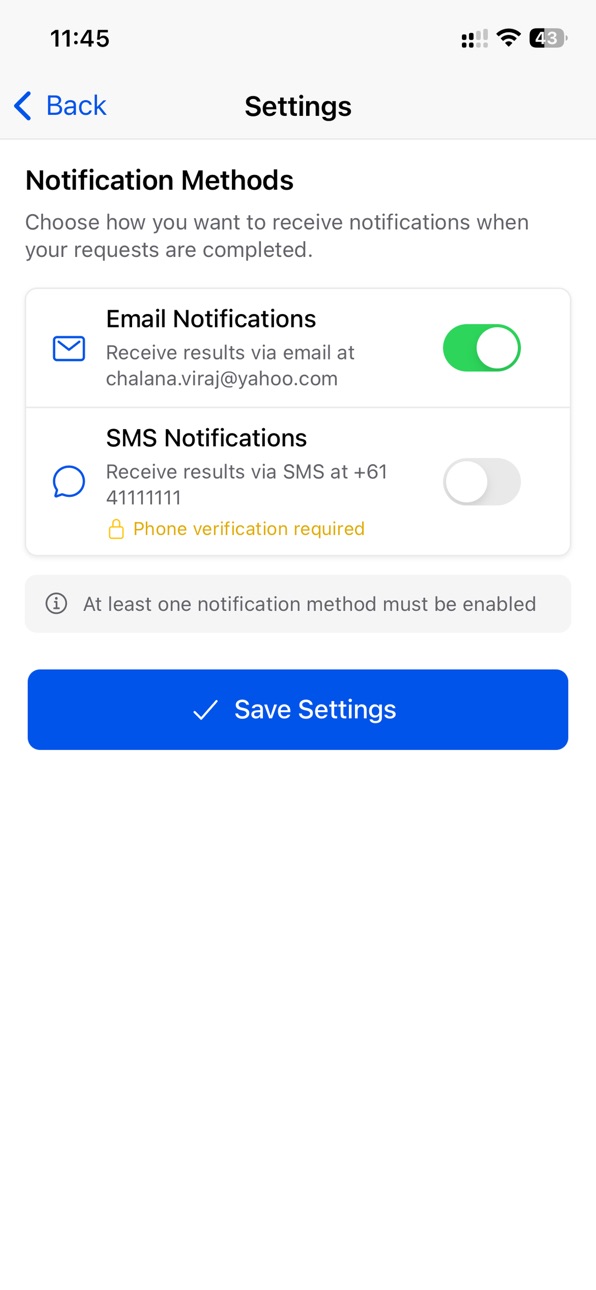 iPhone screenshot