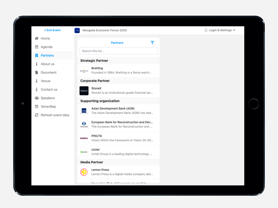 Mongolia Economic Forum 2025 iPad screenshot 5 - Reference app