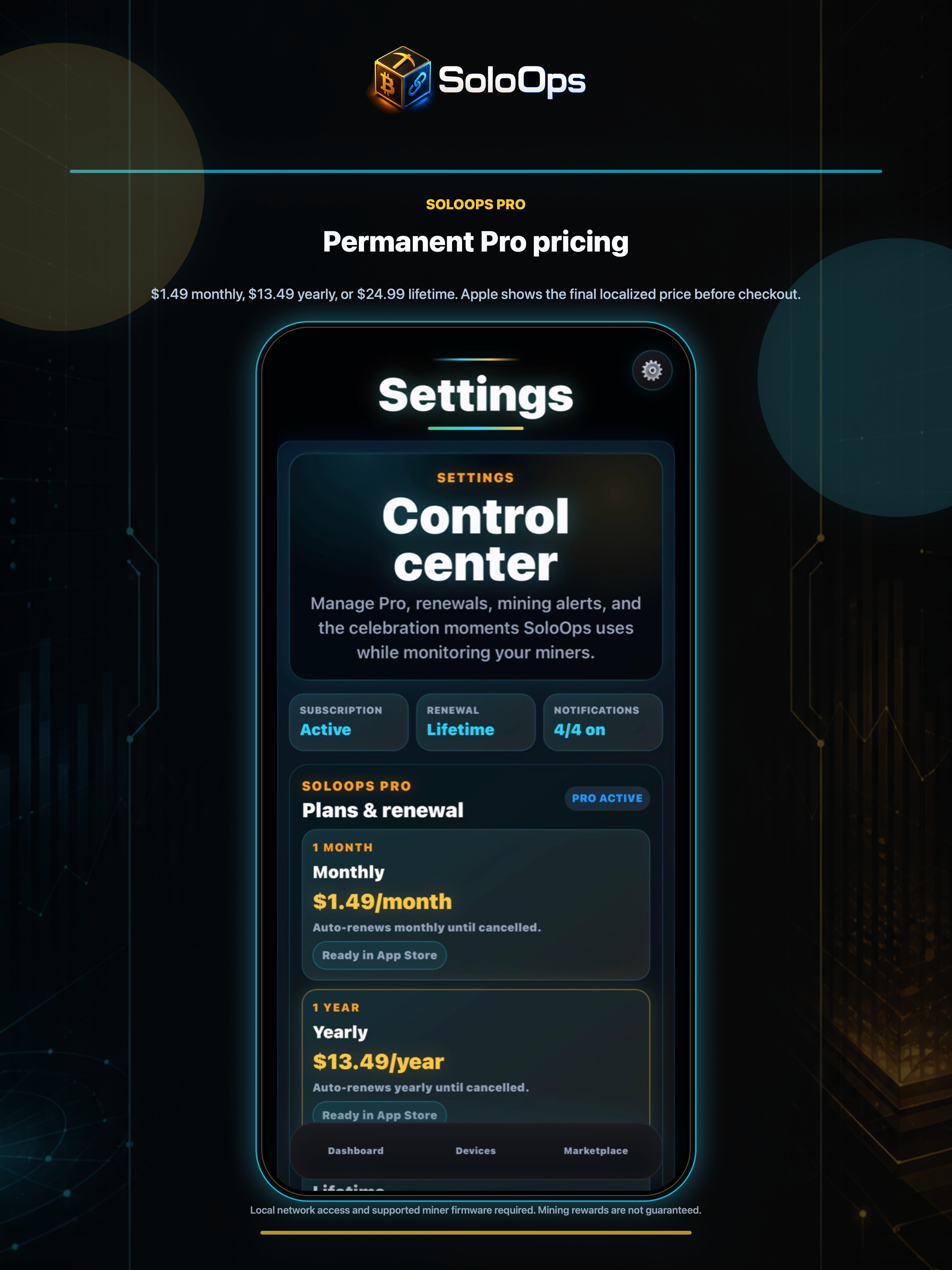 SoloOps: Miner Dashboard