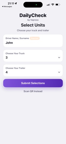 DailyCheck Driver iPhone screenshot