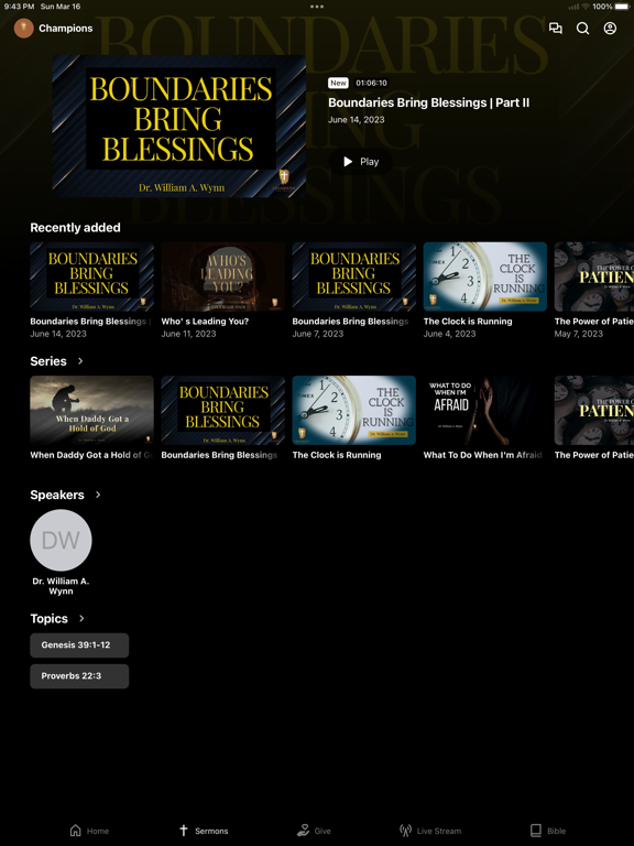 Champions for Christ iPad screenshot 2 - Education app