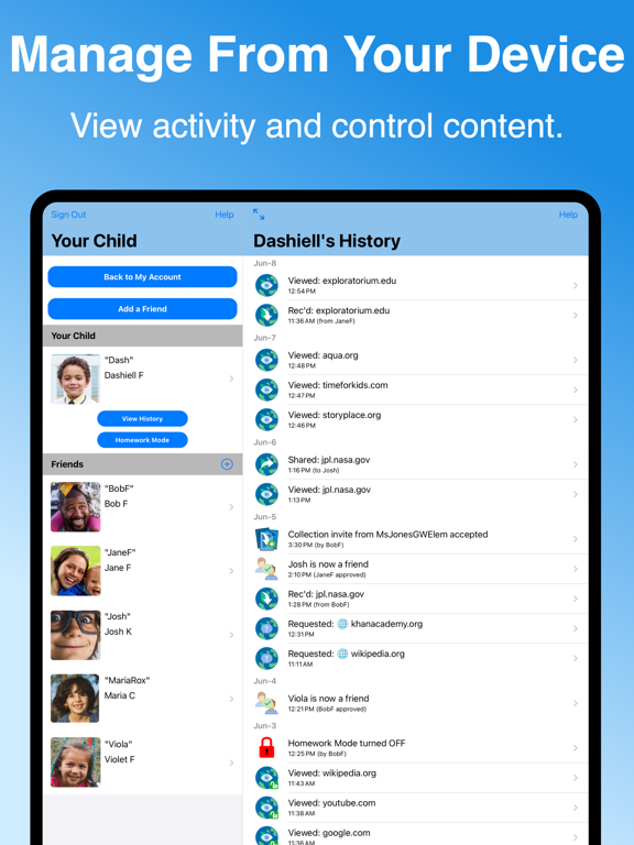 Kiddofy: Safe Browser for Kids iPad screenshot 3 - Social Networking app