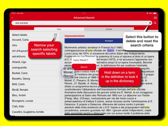 Enciclopedia dell'Arte iPad screenshot