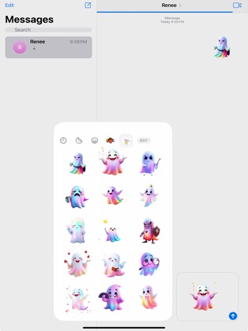 Rainbow Ghost Stickers iPad screenshot