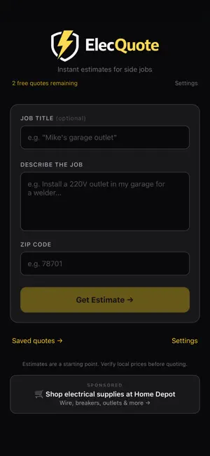 ElecQuote screenshot 2