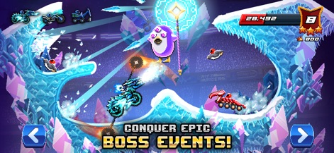 Drive Ahead! - Fun Car Battles - Explore thrilling boss events where vehicles navigate hazardous icy terrain to defeat formidable adversaries like the powerful penguin boss.