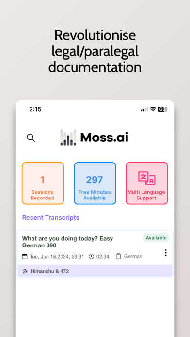 Moss.AI : The Legal Assistant Screenshot