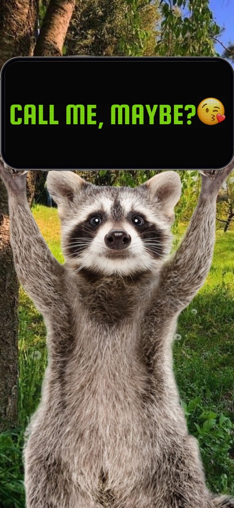 Led Banner - Led Running Text - O aplicativo possibilita mensagens lúdicas, como "CALL ME, MAYBE?" com um emoji de beijo, perfeito para captar a atenção e interagir de forma descontraída.