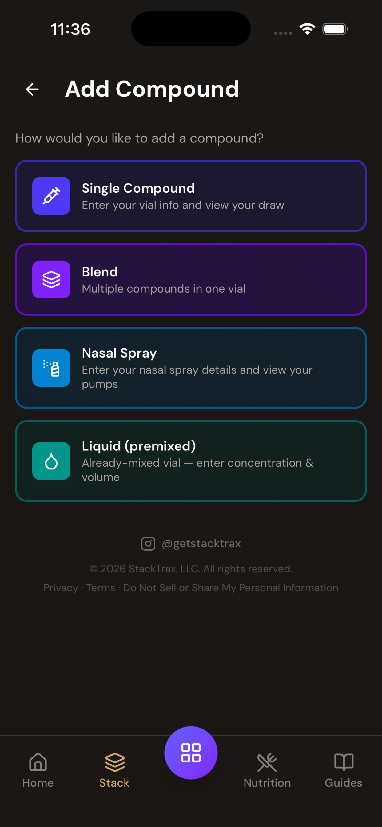 StackTrax: Peptide Tracker