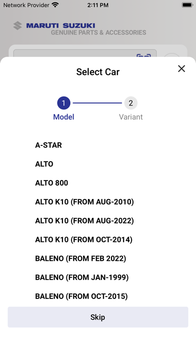 Maruti Suzuki Parts Kart Screenshot