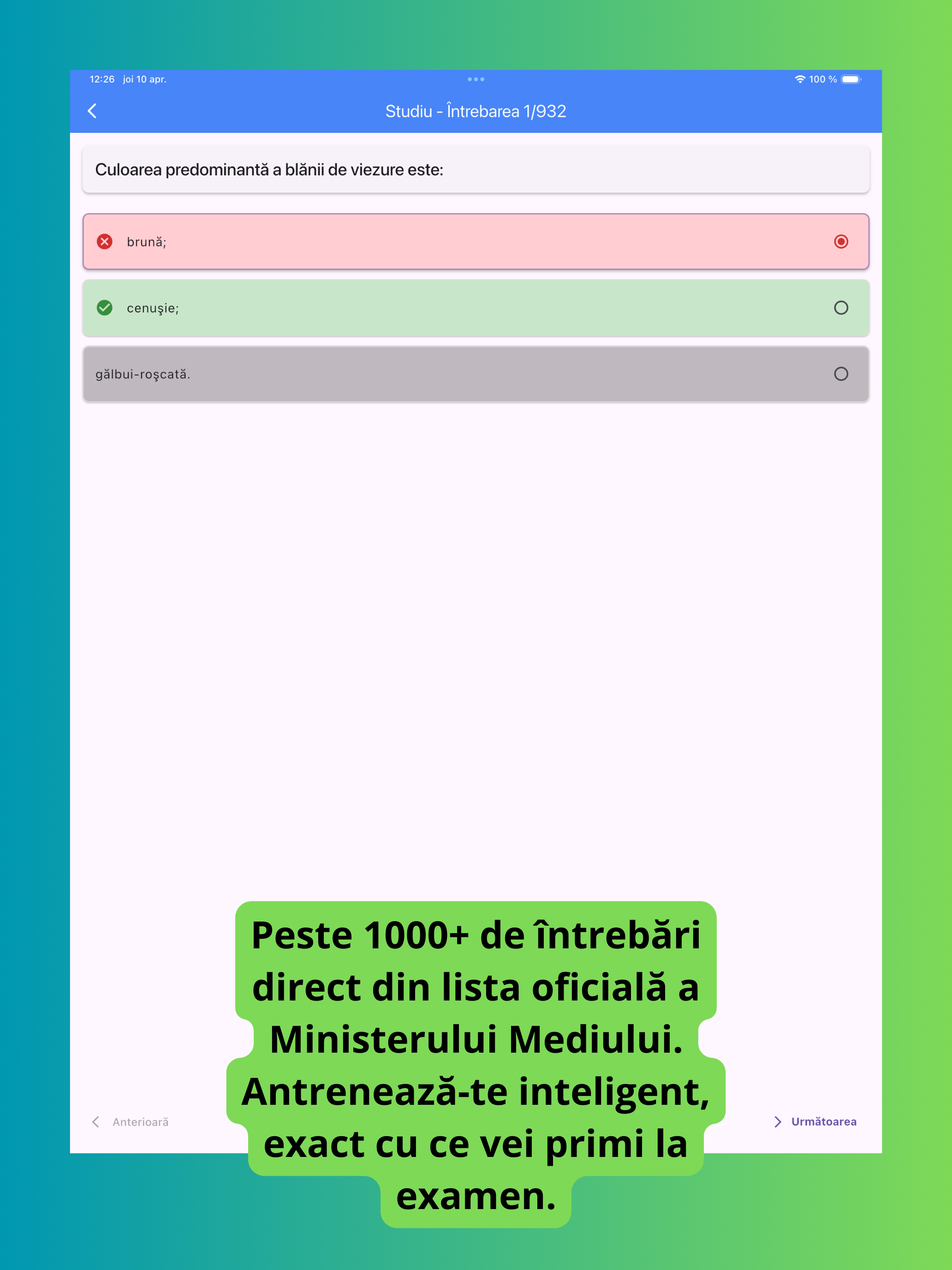 Chestionare Examen de Vânător