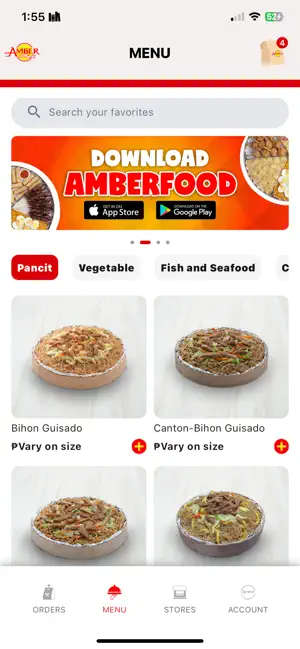 Amber Food App iPhone screenshot 2