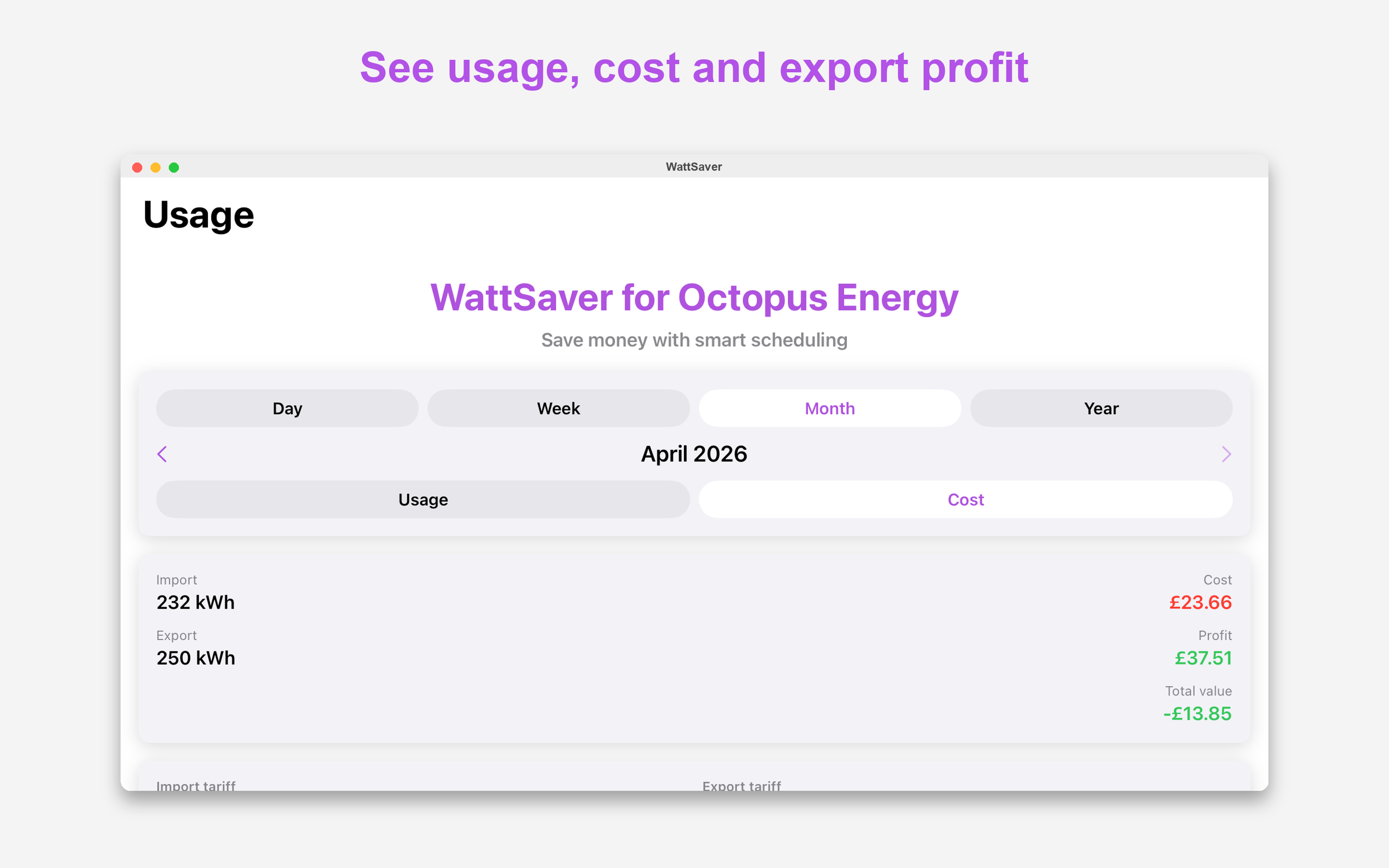 WattSaver for Octopus Energy