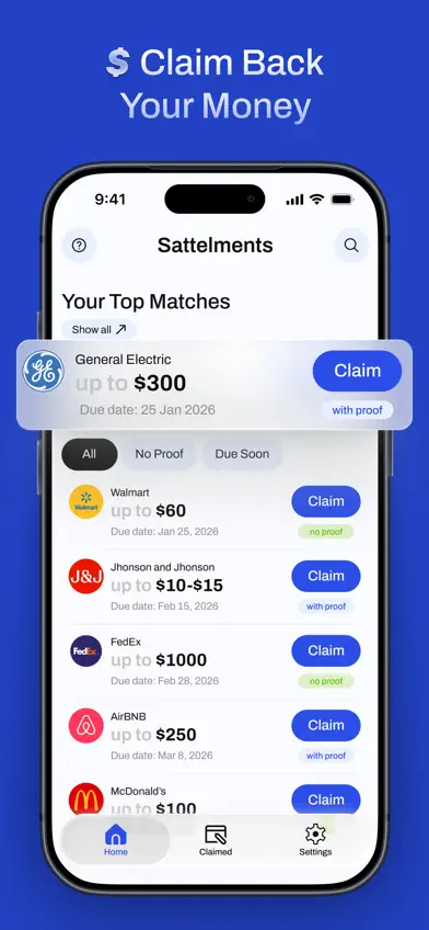ClaimBack: SettleMate Cash screenshot 1