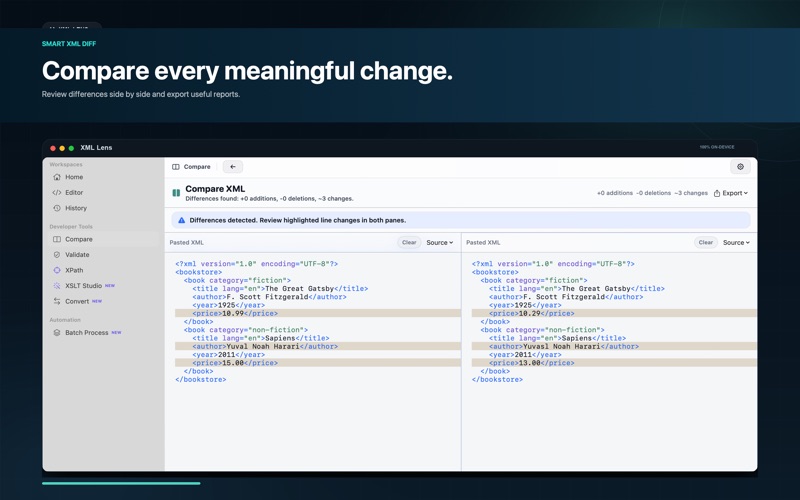 XML Lens screenshot