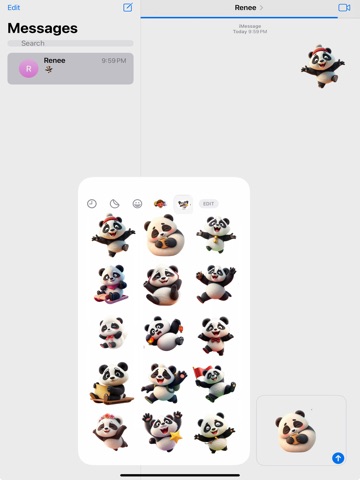 Mega Fluffy Panda Stickers iPad screenshot