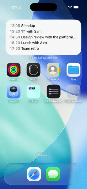 3-Line Calendar for Watch Face screenshot 1