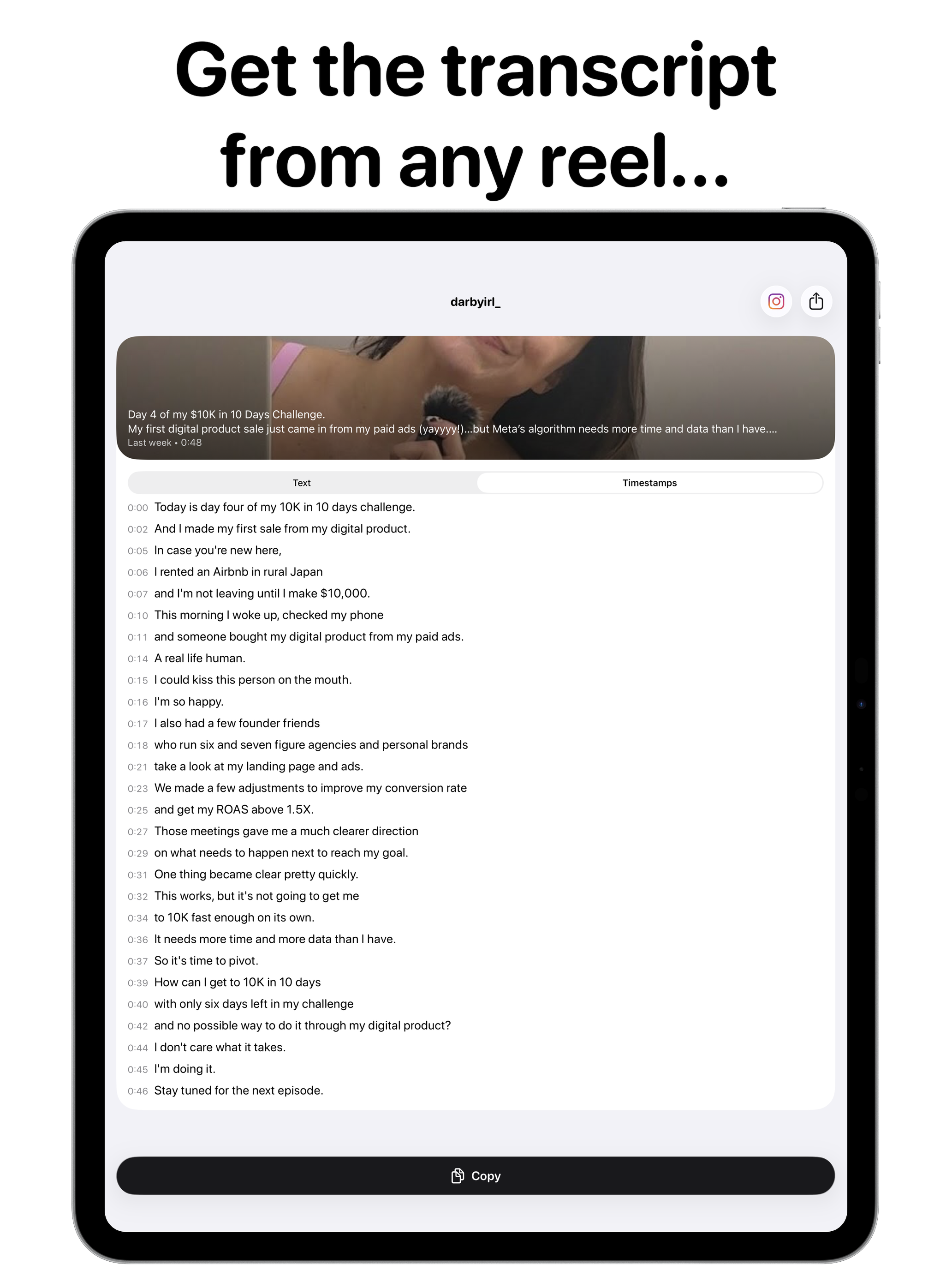 Transcript From Reel