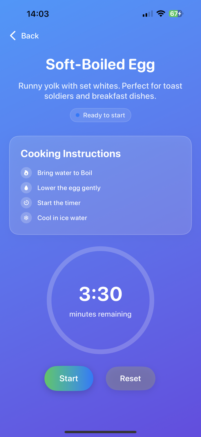 Perfect Egg Timer App