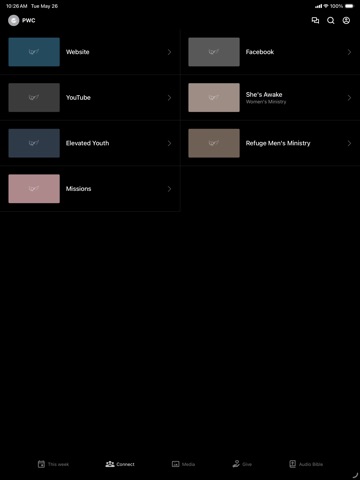 PW Church iPad screenshot