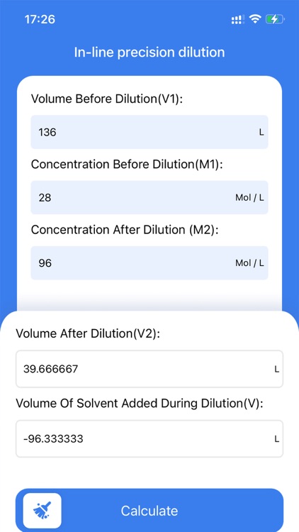 In-line precision dilution
