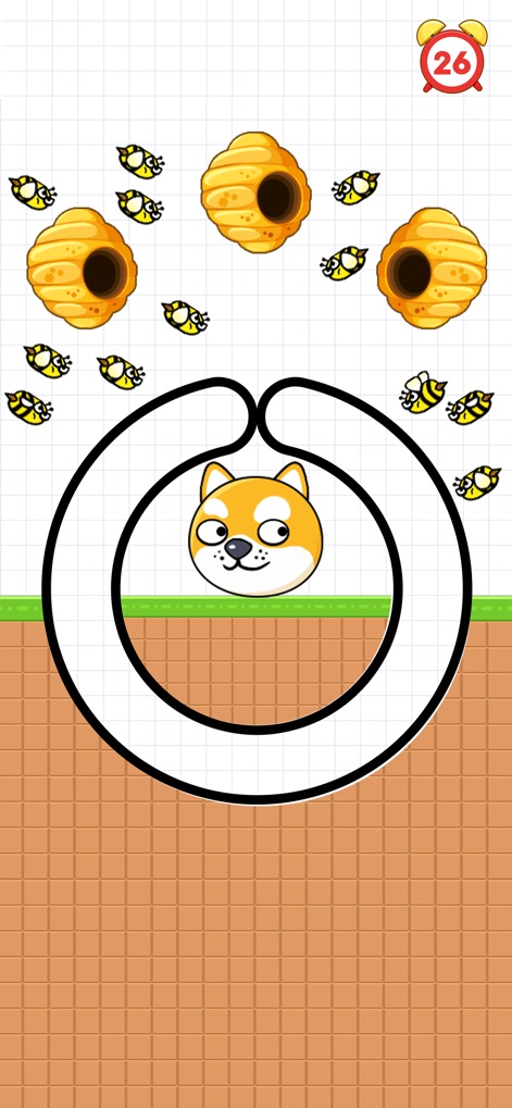 Save The Pets: Save Dog - This tool showcases intricate protective lines and adorable canine protagonist reactions as players navigate buzzing bee threats and beehive hazards.