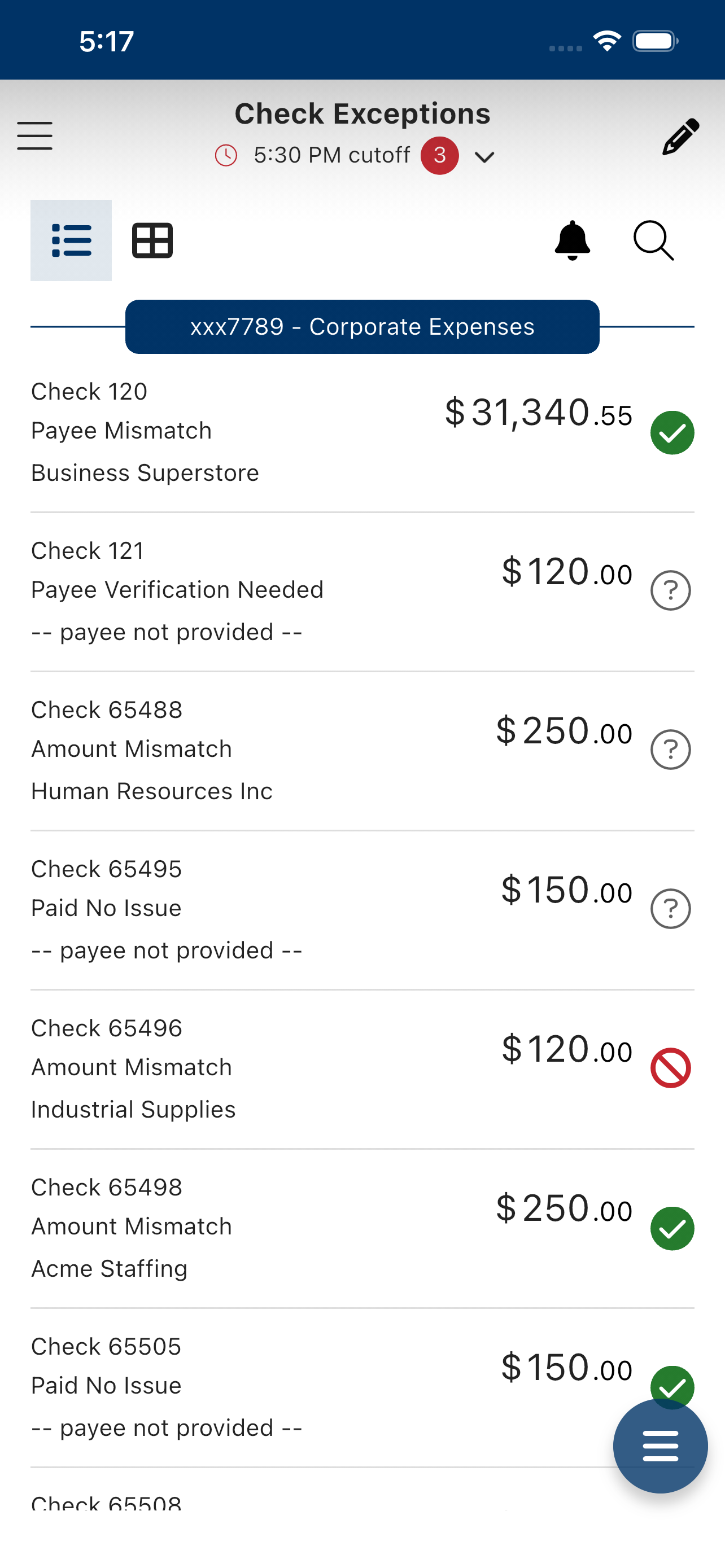 TCBNW Positive Pay screenshot 3