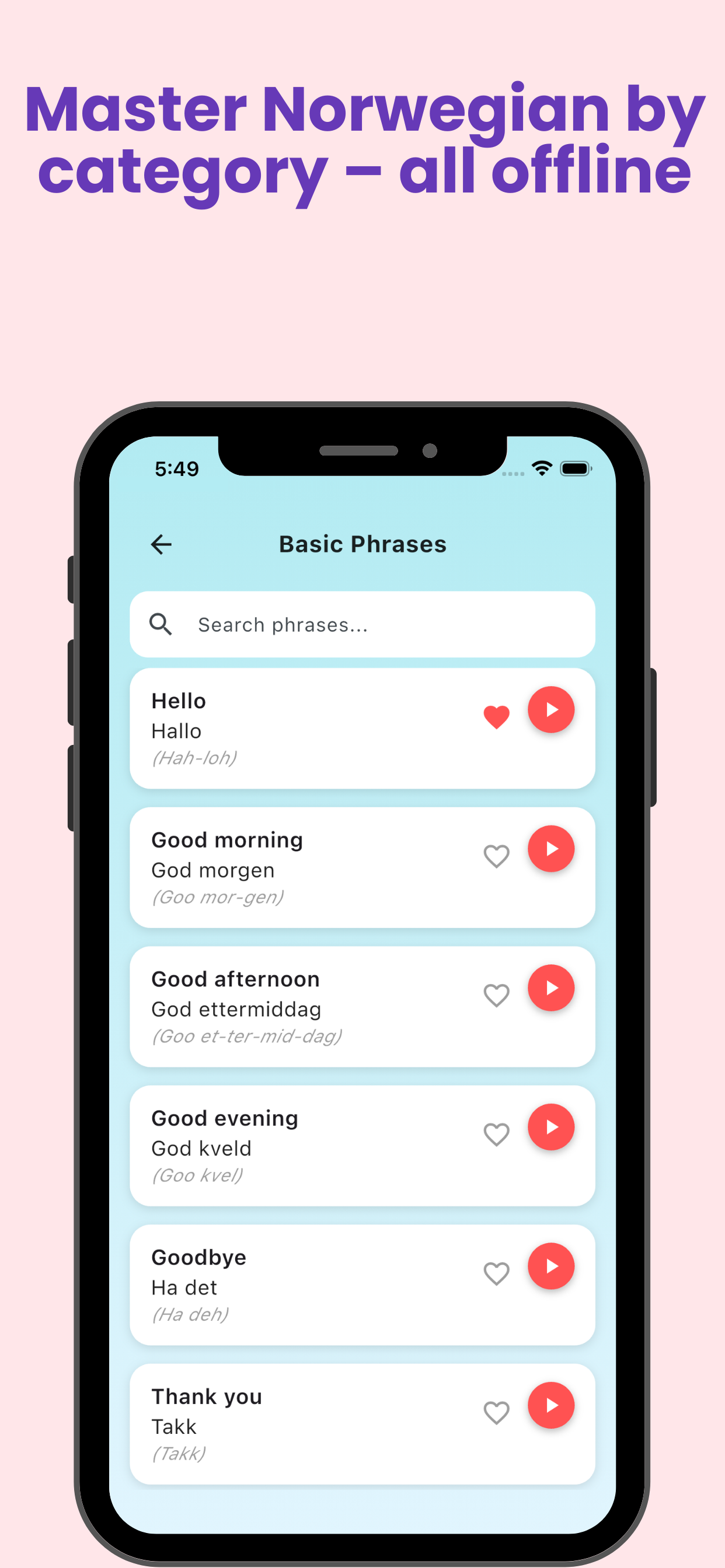 Norwegian Travel Phrases screenshot 3