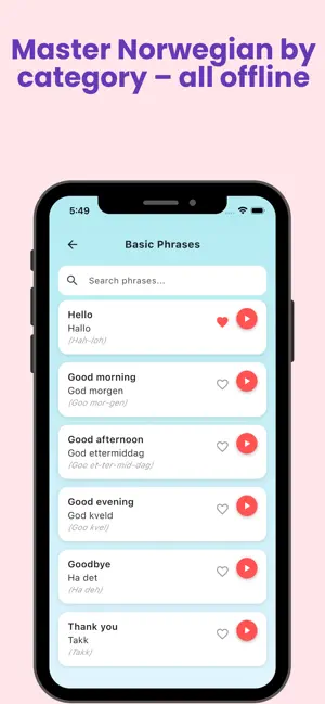 Norwegian Travel Phrases screenshot 3