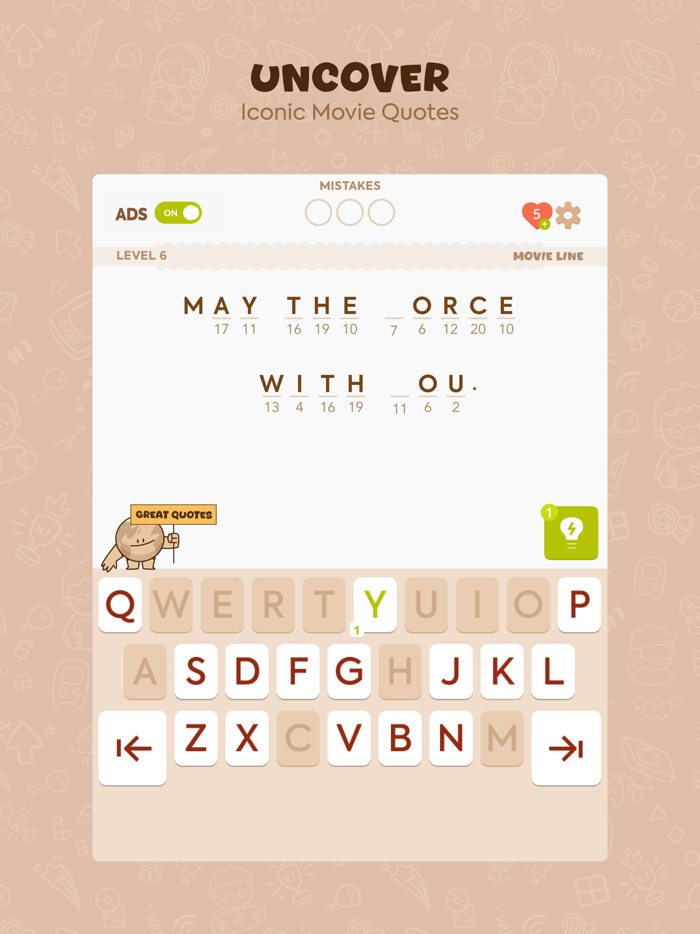 Cryptogram Number and Word Game