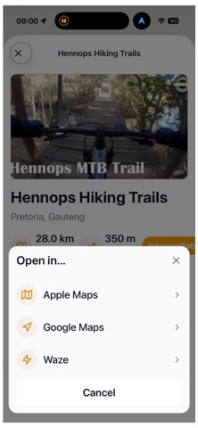 MTB Trails SA iPhone screenshot