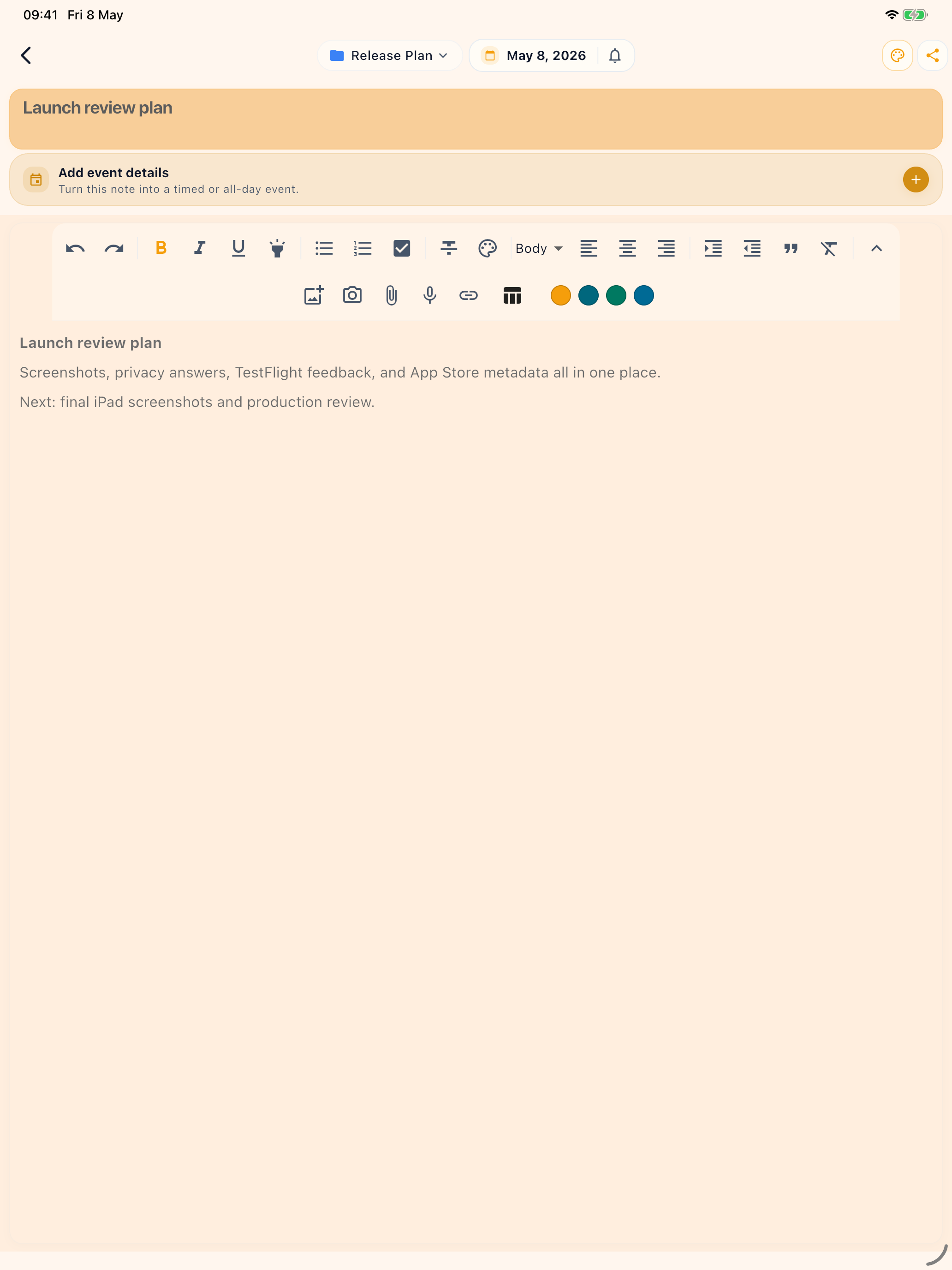 PenDate Notes