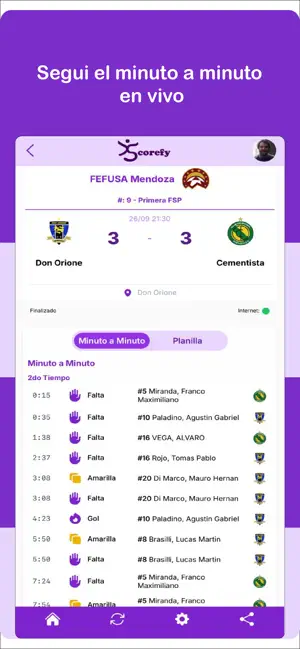 Scorefy Live: Deportes en vivo iPhone screenshot 2