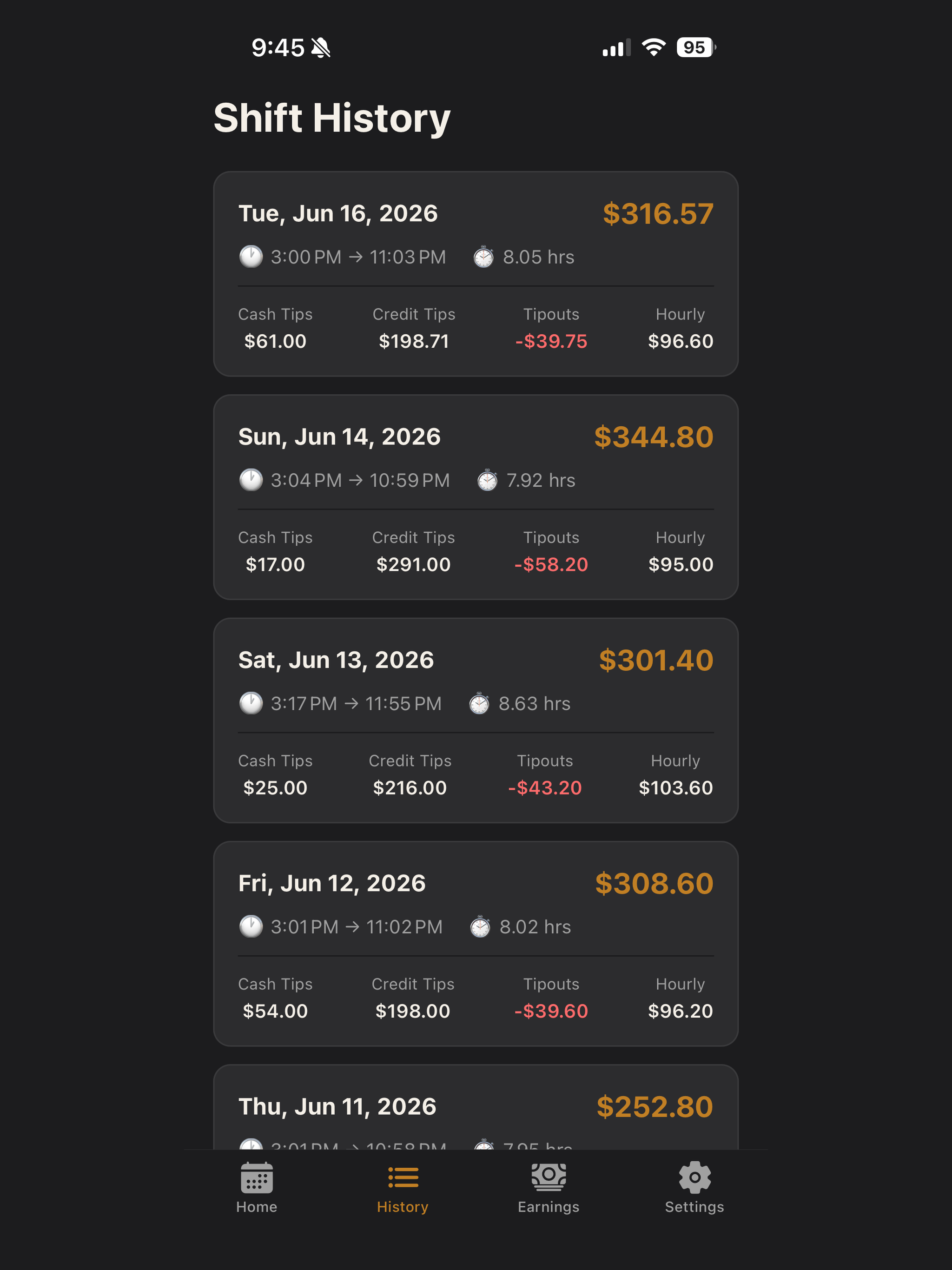 TipTrackr: FoH Tip Tracking screenshot 12
