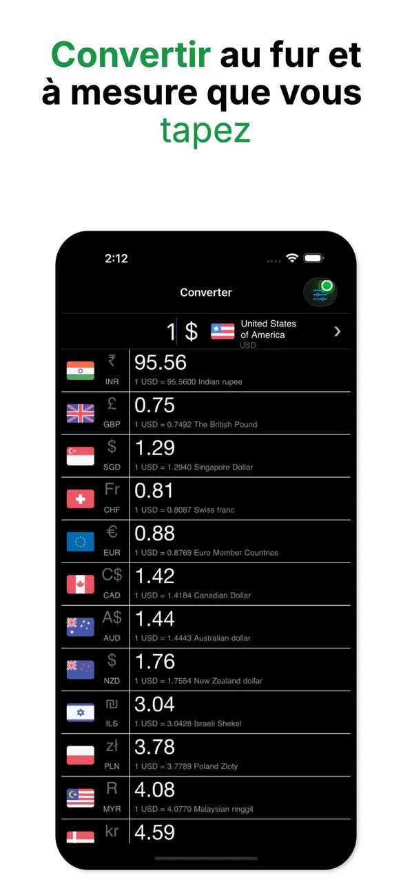 Screenshot #1 pour Convertisseur devises rapide