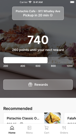 Pistachio Cafe App iPhone screenshot 1 - Food & Drink app