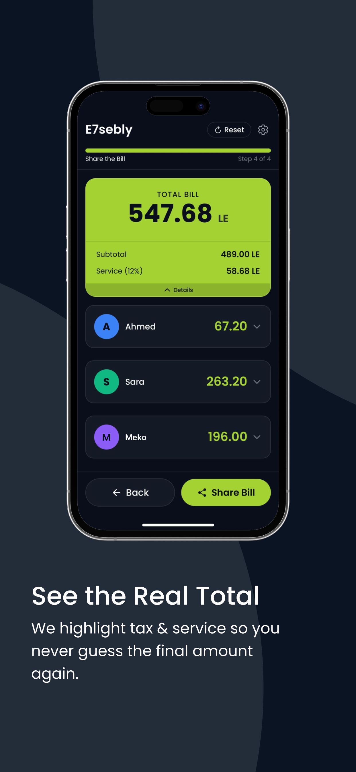 E7sebly - Smart Bill Splitting