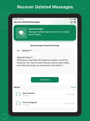 Recover Deleted Messages - RDM iPad screenshot