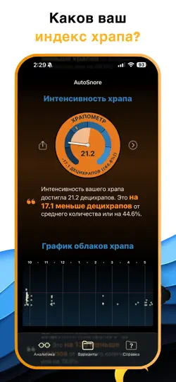 Скриншот AutoSnore: Регистратор храпа на iPhone 5