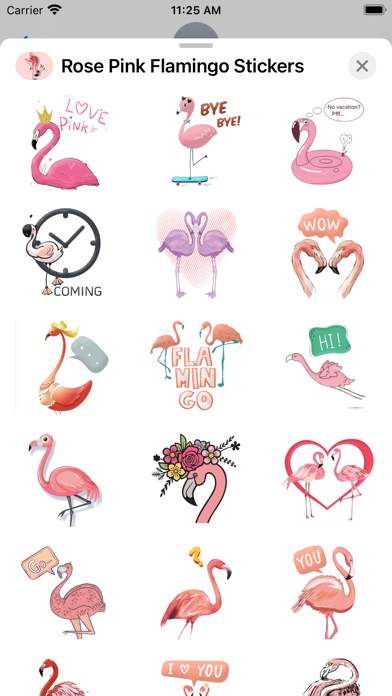 Rose Pink Flamingo Stickers Screenshot